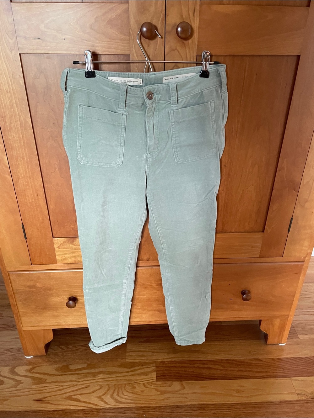 Anthropologie Pilcro Dusty Blue Ankle Stretch Cords.